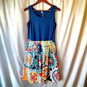 Tank Top Abstract Paisley Casual Dress